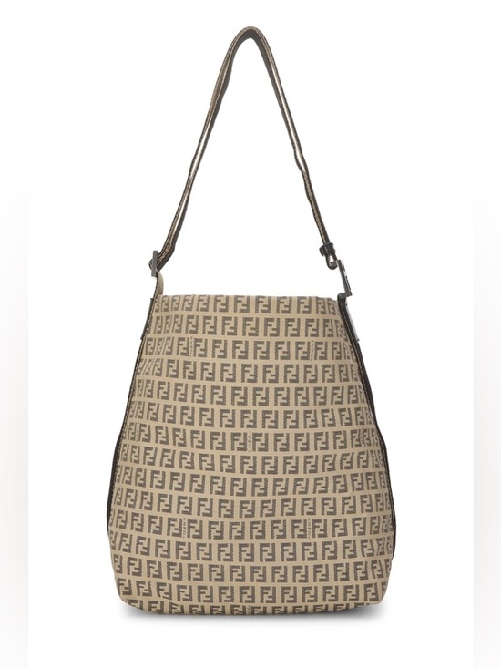 Fendi Handbags - Fendi Brown Zucchino Canvas Messenger Bag FF Logo Crossbody Vintage